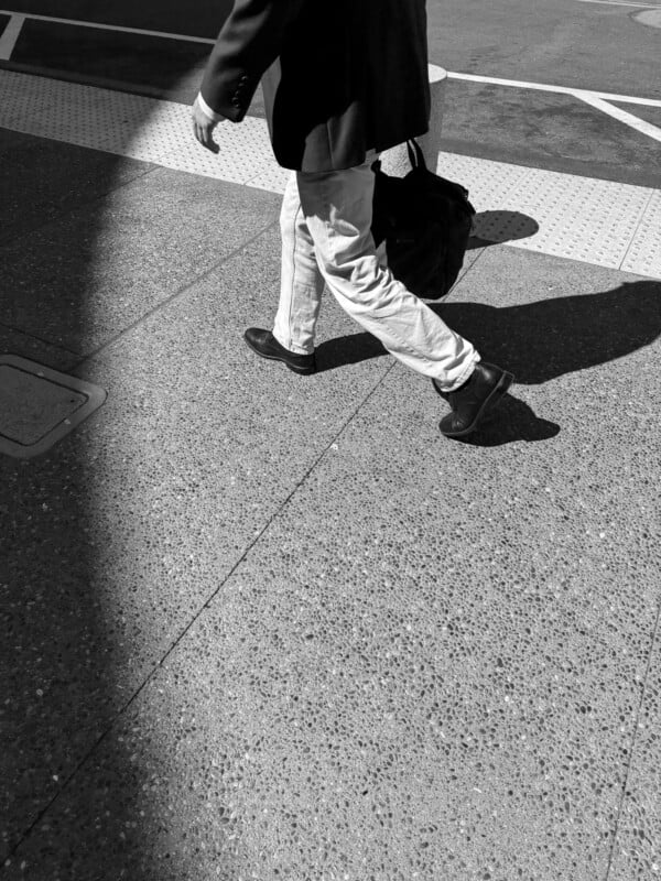 iPhone 15 Pro Max black and white street