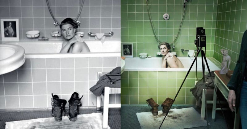 Annie Leibovitz recreates the photo of Lee Miller in Hitler's bathtub