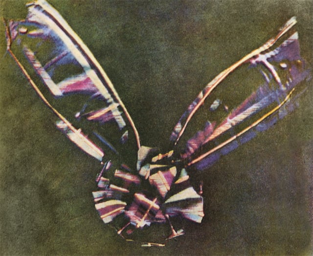 The first color photo ever made, showing a colored ribbon